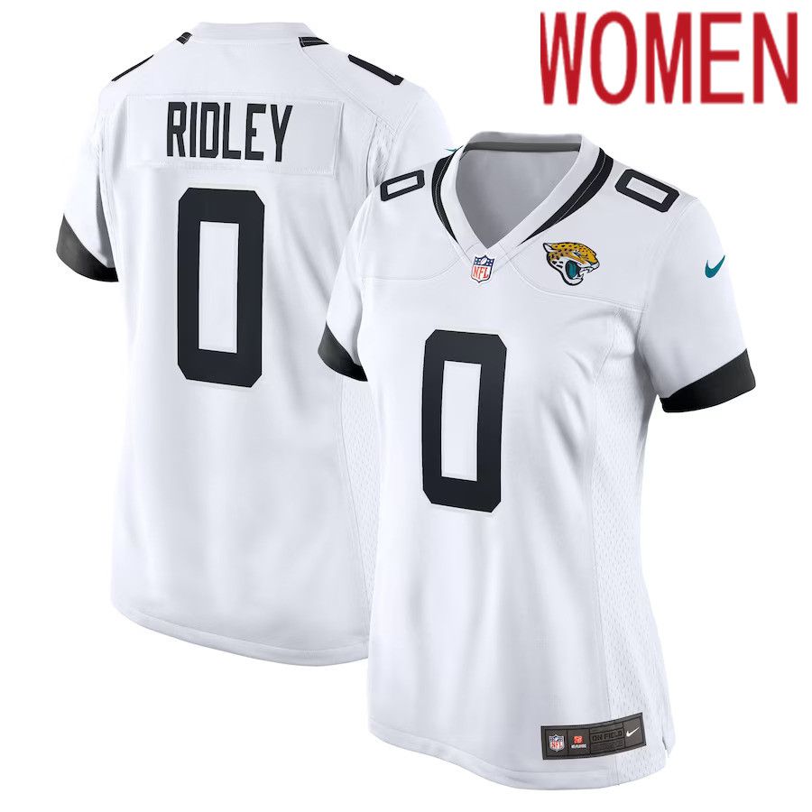 Women Jacksonville Jaguars #0 Calvin Ridley Nike White Game NFL Jersey->women nfl jersey->Women Jersey